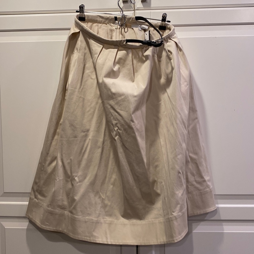 BNWT Tibi cream skirt with leather belt
